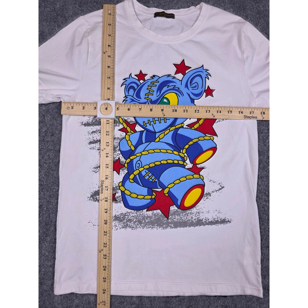 Be Good Miracle T-Shirt Mens Large White Blue Teddy Bear Graphic Cotton Blend - Picture 8 of 8